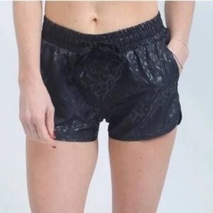 🌛Zyia Active Stylish Black Leopard Women's Athletic Shorts